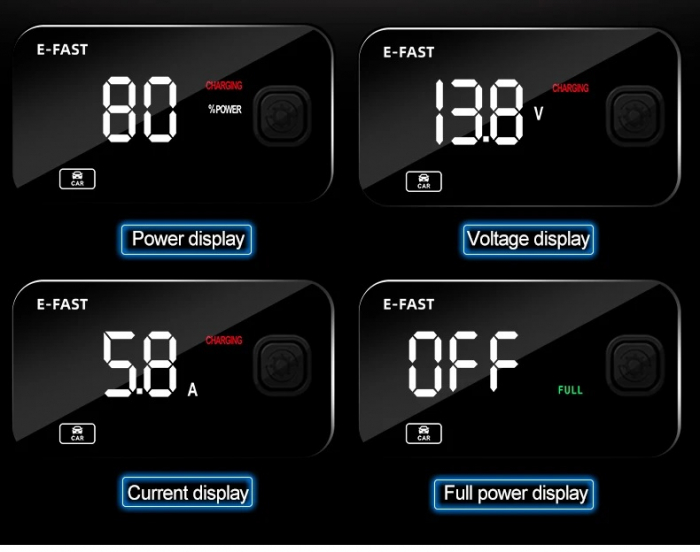 Redresor incarcator auto moto cu ecran LCD, reparare prin impulsuri și moduri de vară/iarnă 12V 6 Amp [14]