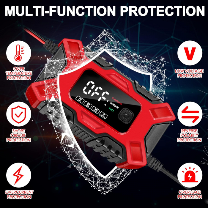 Redresor incarcator auto moto cu ecran LCD, reparare prin impulsuri și moduri de vară/iarnă 12V 6 Amp [3]