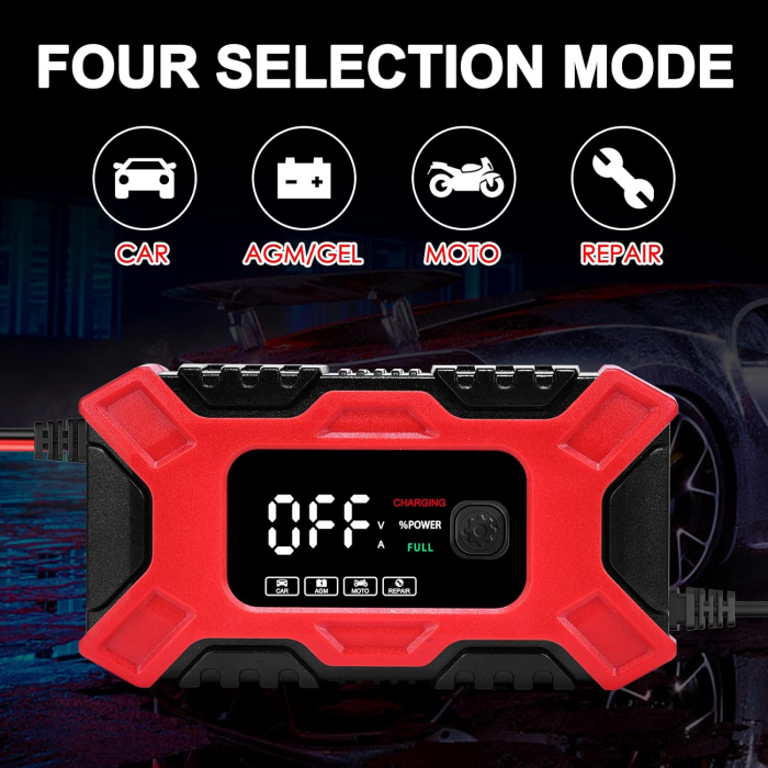 Redresor incarcator auto moto cu ecran LCD, reparare prin impulsuri și moduri de vară/iarnă 12V 6 Amp [7]