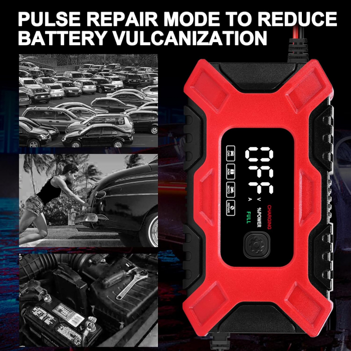 Redresor incarcator auto moto cu ecran LCD, reparare prin impulsuri și moduri de vară/iarnă 12V 6 Amp [8]