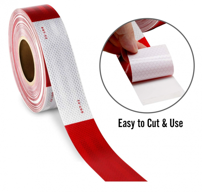 Rola banda reflectorizanta tip fagure alba/rosie 5.5 cm x 45.7 m [2]