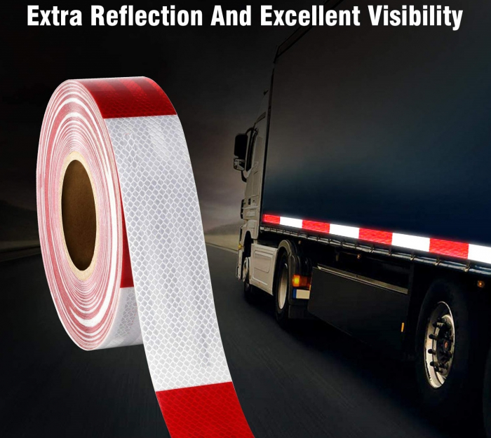 Rola banda reflectorizanta tip fagure alba/rosie 5.5 cm x 45.7 m [9]