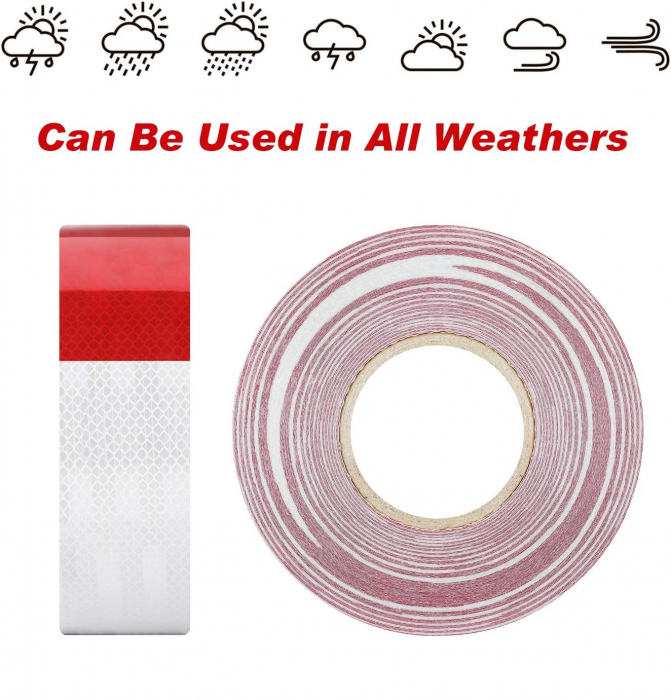 Rola banda reflectorizanta tip fagure alba/rosie 5.5 cm x 45.7 m [3]