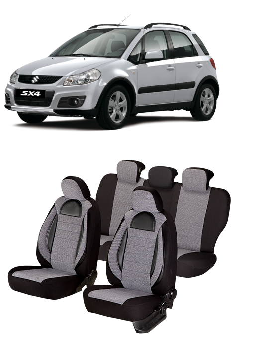 Set huse scaune cu insertii piele  compatibile  SUZUKI SX 4 (2007-2017) [1]