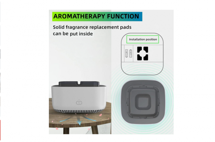 Scrumiera electrica cu aspiratie directa, rasina epoxidica anti-topire, purificator de aer, odorizant [6]