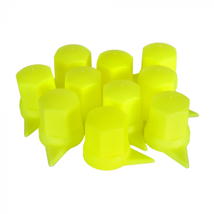 Set 10 Bucati Capac Plastic Pentru Prezon Roata Cu Indicator 33" Neon Galben 54.5 Mm [5]