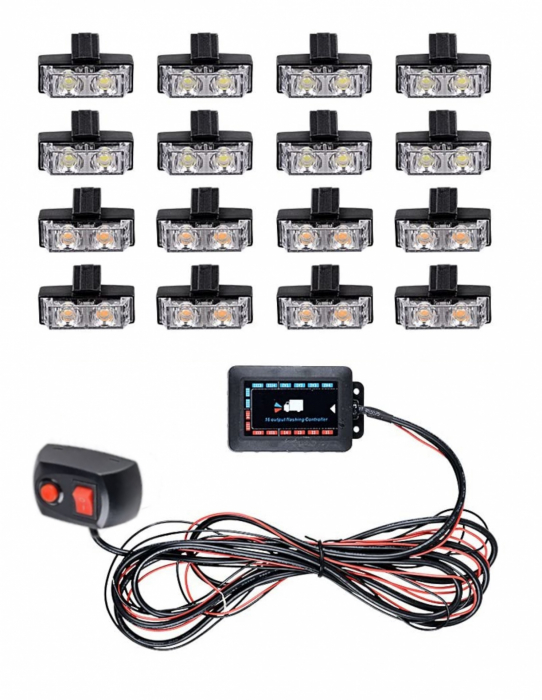 Set 16 stroboscoape cu 2 LED-uri, lumina galbena 12V [3]
