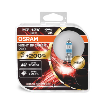 Set 2 Becuri 12V H7 55 W Night Breaker +200% Osram [2]