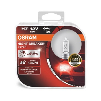 Set 2 Becuri 12V H7 55 W Night Breaker Silver +100% Osram [1]