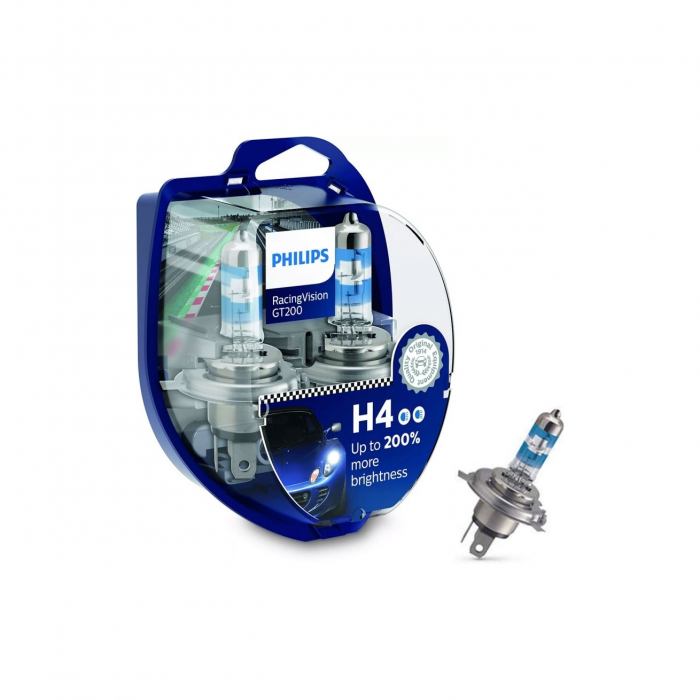 Set 2 Becuri auto PHILIPS Racing Vision GT200 H4 12V , Cod: 00575528 [1]