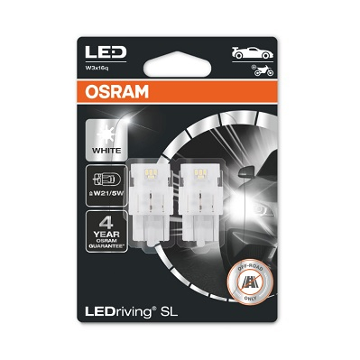 Set 2 Becuri Auxiliare Cu Led 12V (W21/5W) White 6000K Bli Osram [2]
