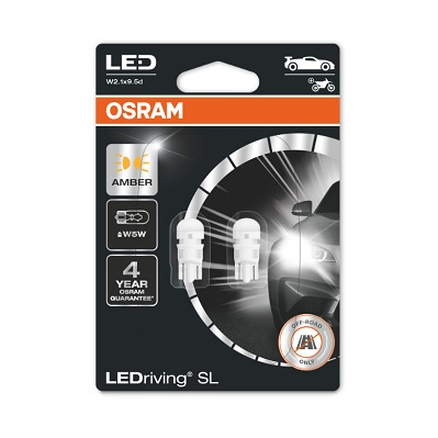 Set 2 Becuri Auxiliare Cu Led 12V (W5W) Amber Bli Osram [1]