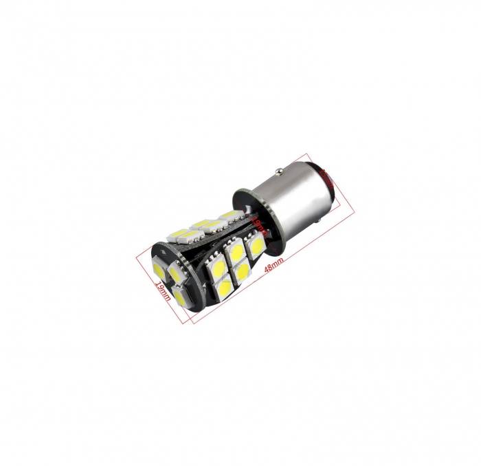 Set 2 Becuri BA15S 18 LED LUX SMD 5730 o faza CANBUS 24V [1]