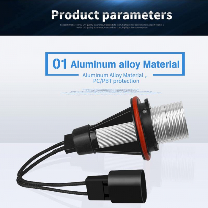 Set 2 Becuri Led Marker Angel Eyes BMW E39 E60 E61 E39 E63 E64 E65 E66 E83 X5 BMW, alb [3]