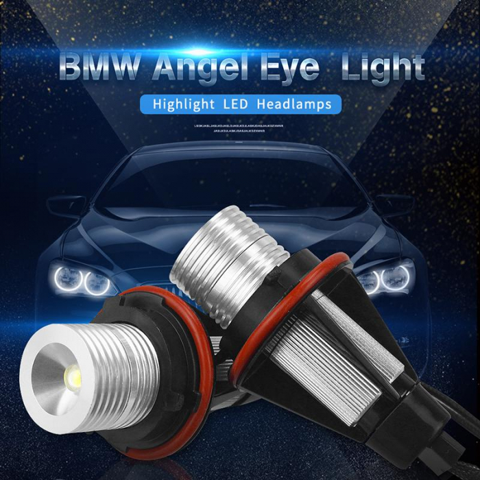 Set 2 Becuri Led Marker Angel Eyes BMW E39 E60 E61 E39 E63 E64 E65 E66 E83 X5 BMW, alb [4]
