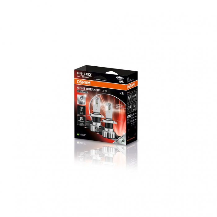 SET 2 BECURI NIGHT BREAKER LED SMART H4 +330% CUTIE OMOLOGARE RAR [4]