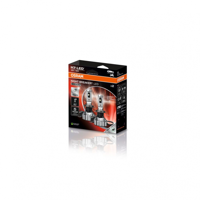 SET 2 BECURI NIGHT BREAKER LED SMART H7 +330% CUTIE OMOLOGARE RAR [3]