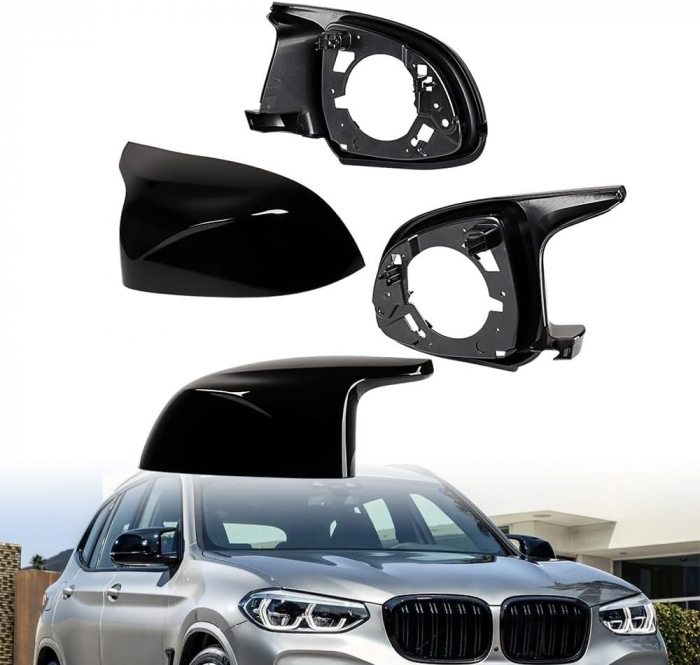 Set 2 Capace + 2 Rame pentru Oglinzi, Tip Batman M Compatibile BMW X3 X4 X5 X6 X7 G01 G02 G05 G07 F97 F98 F95 F96 [4]