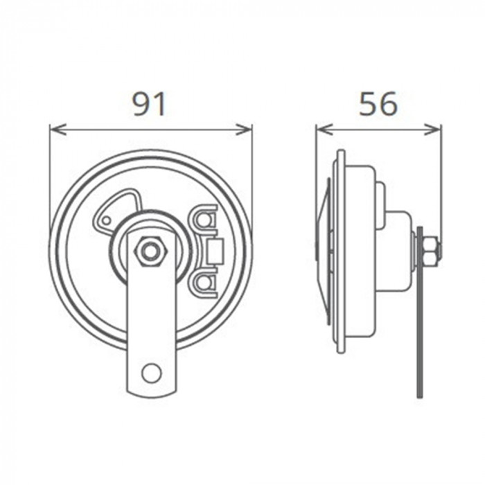 Set 2 claxoane electromagnetice tip disc 24V 3A+3A TON INALT & JOS [3]
