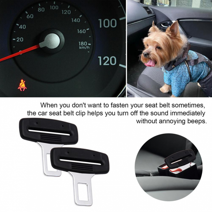 Set 2 cleme anulare sunet pentru centura de siguranta auto [9]
