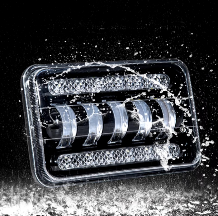 Set 2  faruri cu LED  de 5 inch cu halogen 12V-24V scurtă/lungă cu lumini de zi DRL semnal de direcție alb-galben 8000lm [7]