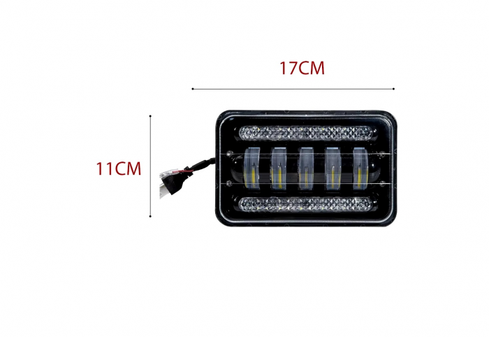 Set 2  faruri cu LED  de 5 inch cu halogen 12V-24V scurtă/lungă cu lumini de zi DRL semnal de direcție alb-galben 8000lm [2]
