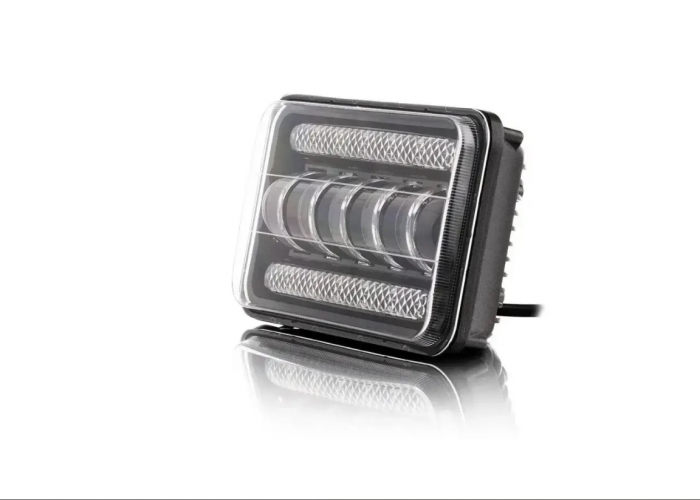 Set 2  faruri cu LED  de 5 inch cu halogen 12V-24V scurtă/lungă cu lumini de zi DRL semnal de direcție alb-galben 8000lm [8]