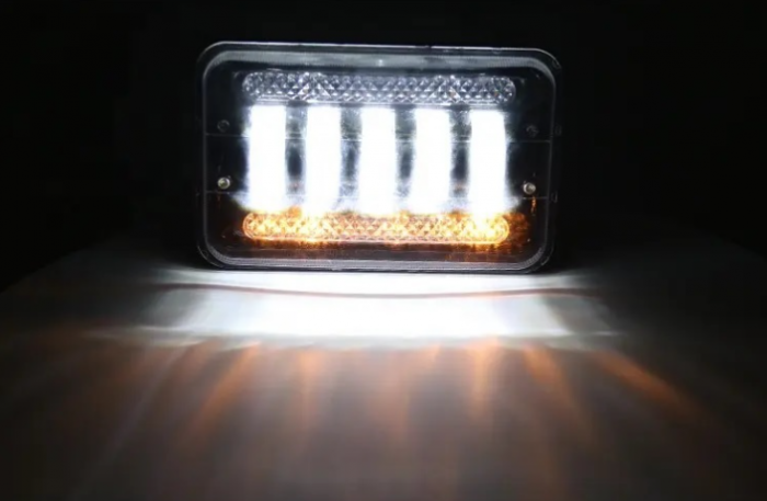 Set 2  faruri cu LED  de 5 inch cu halogen 12V-24V scurtă/lungă cu lumini de zi DRL semnal de direcție alb-galben 8000lm [6]