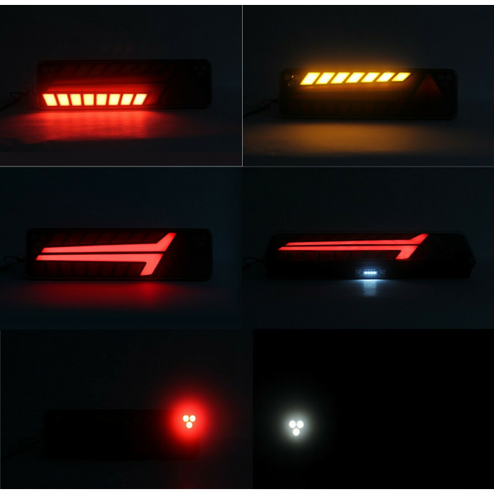 Set Lampi Auto LED Spate, Cu Semnalizare Dinamica, 52cm x 14.6cm, Universale, 7 Functii, Neon Glow, Potrivit Pentru DAF, MAN, Scania, Iveco, Volvo, Mercedes [4]