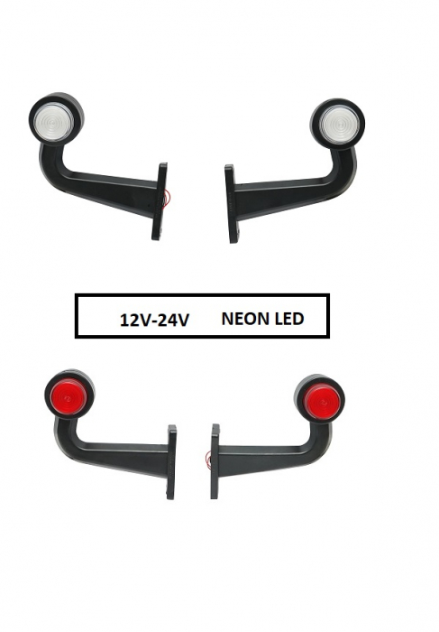 Set 2 Lampi gabarit laterale LED NEON rosu-alb 12V-24V [1]