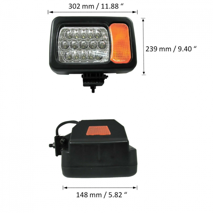 Set 2 LED Faruri cu Semnalizare JCB, Tractoare, Excavatoare, Telehandler, Hi/Low Beam, 12/24 V [2]