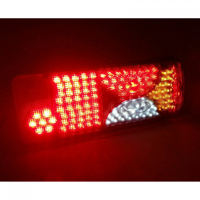 Set 2 Led Lampi Stop Auto  6 Functii, Daf Iveco Scania Volvo Man Renault 24V [8]