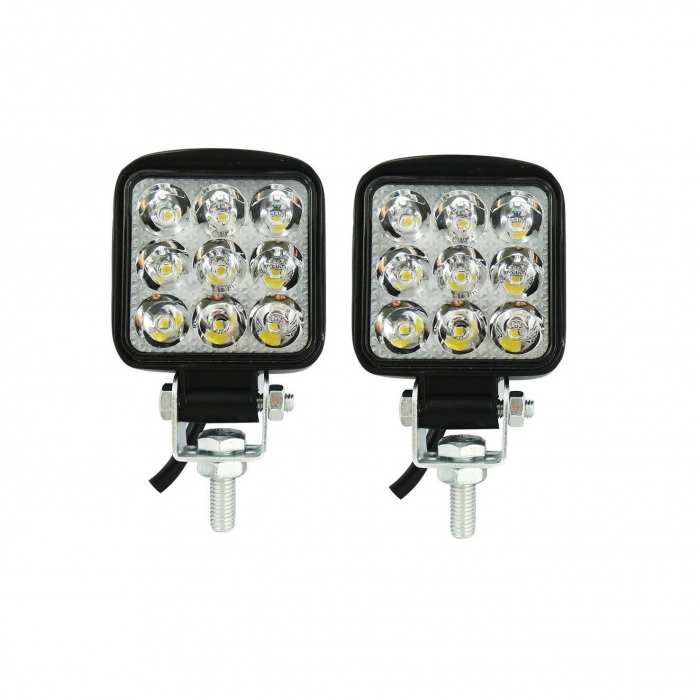 Set 2 LED Mini Proiectore  27W , 6x6 cm , 12/24V , Lumina Alba 6500K [2]