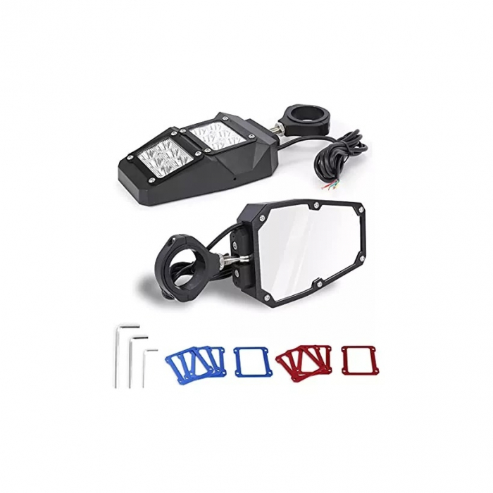 Set 2 oglinzi universale compatibile UTV sau Maverick X3 cu proiectoare [2]