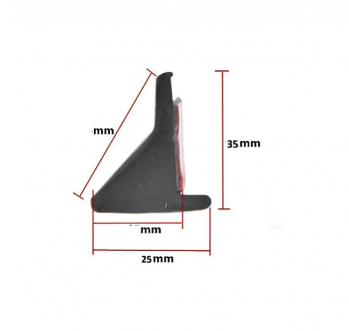 Set 2 ornamente protectie aripa din cauciuc 1,6mx2,5cm culoare Neagra [3]