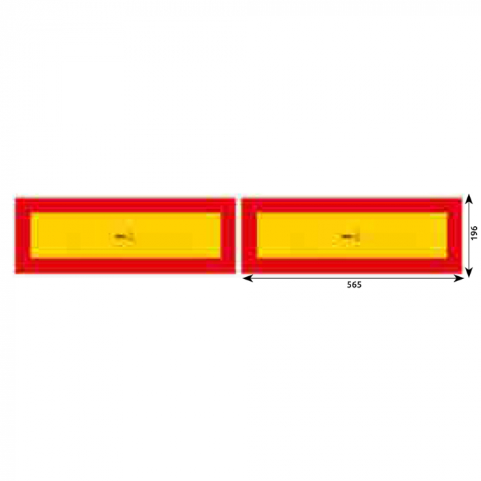 Set 2 Placute Reflectorizante 565X196 Mm Galben/ Rosu Aluminiu [1]