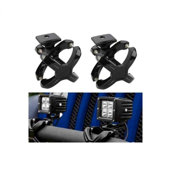 Set 2 suporti proiectoare LED universal pentru prindere de rollbar sau bullbar [8]