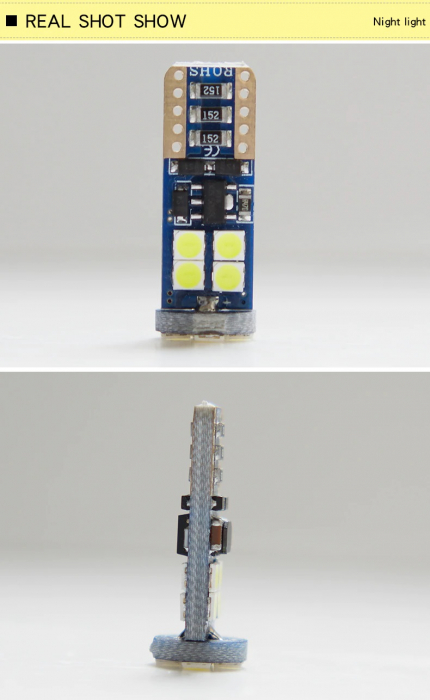 Set 2X Becuri Led T10, 12 LED SMD, W5W, Canbus, 12V, Pentru Pozitie, Plafoniere, Portbagaj, Lumina Alb 6000K [7]