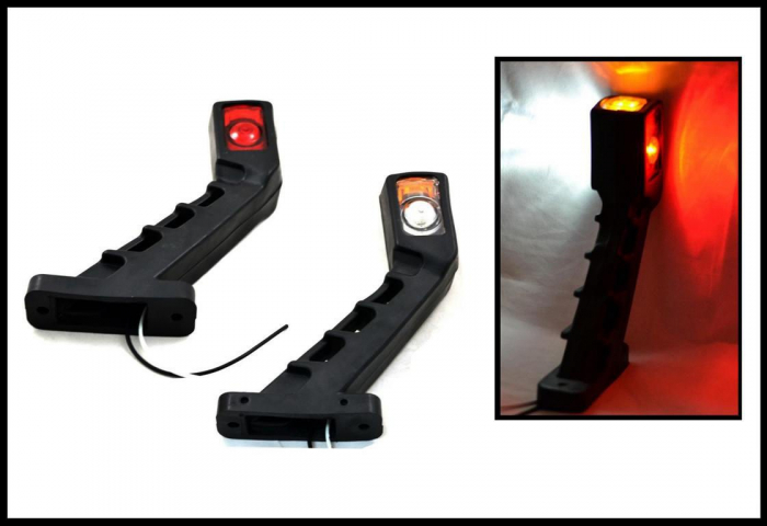 Set Lampi Laterale Gabarit  LED 18.5cm, Pentru 12v - 24v, Rosu, Alb, Galben [8]