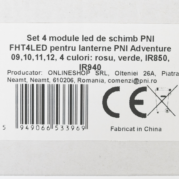 Set 4 module led de schimb PNI FHT4LED pentru lanterne PNI Adventure 09,10,11,12, 4 culori: rosu, verde, IR850, IR940 [2]
