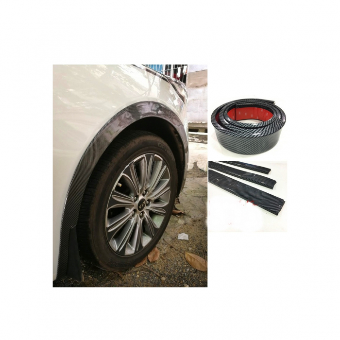 Set 4 ornamente protectie aripa din cauciuc 1,6mx3cm culoare Carbon [1]