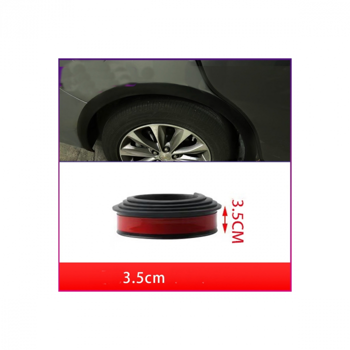 Set 4 ornamente protectie aripa din cauciuc 1,6mx3,5cm culoare Neagra [2]