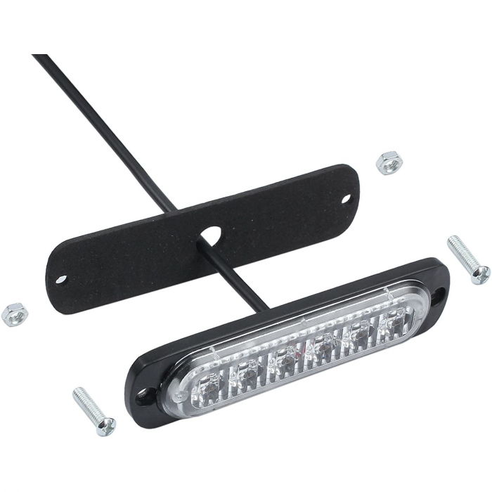 Set 4 lampi LED 6 Leduri, Tip Stroboscop De Avertizare, Galben, Flash, cu Controler, 12V-24V [4]