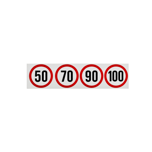 Set abtibilduri limita viteza reflectorizante pentru camion, diametru 18.8 cm 50, 70, 90, 100 [1]