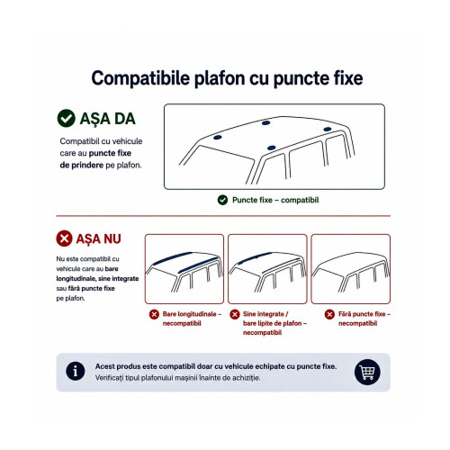 Set bare transversale aluminiu compatibile Ford S-Max I 2006-2015 pentru plafon cu puncte fixe Cod: CB120101 Kit-202 [5]