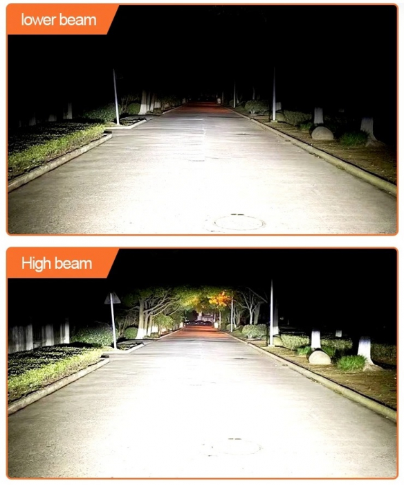 Set Becuri auto H4 LED cu lupa, Y10 , 200%, 60W 6400LM, 6000K, 360° Canbus - 12V [5]