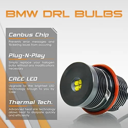 Set becuri LED Angel Eyes pentru BMW - CANBUS, lumina alba rece, Plug & Play [8]