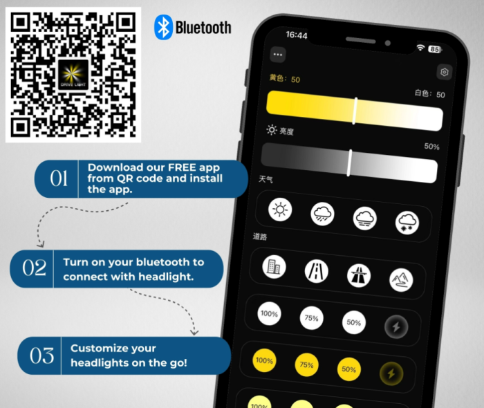 Set Becuri LED H7 Smart – CSP Dual Color 3500K – 6500K, Bluetooth APP, CANBUS, 70W, 12-24V [2]