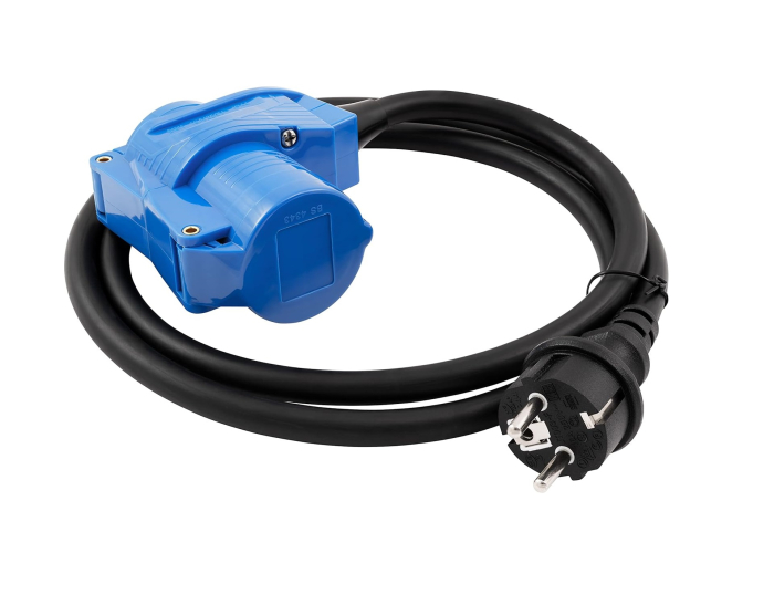 Set cabluri alimentare camping CEE - adaptor CEE la Schuko + cablu prelungitor 15 m, 230 V, 16 A [3]
