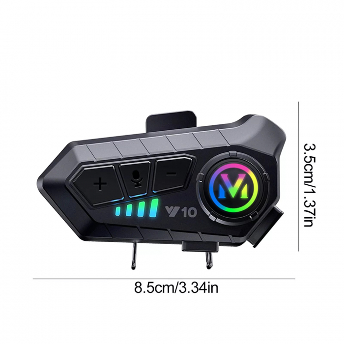 Set Cască Bluetooth fără fir pentru cască de motocicletă, interfon bidirecțional cu reducere inteligentă a zgomotului, multifuncțională, rezistentă la apă 2 buc. [2]